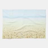 砂と海の穏やかな沿岸 キッチンタオル (横)