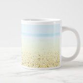 砂と海の穏やかな沿岸 ジャンボコーヒーマグカップ (右)