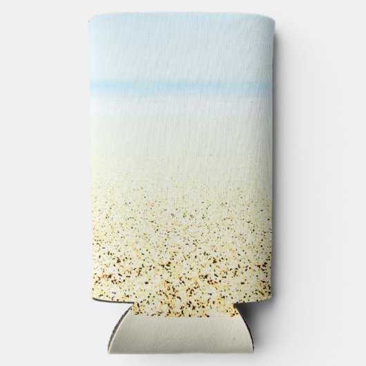 砂と海の穏やかな沿岸 スリム缶クーラー (裏面)