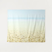 砂と海の穏やかな沿岸 タペストリー (正面(横))