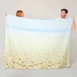 砂と海の穏やかな沿岸 フリースブランケット