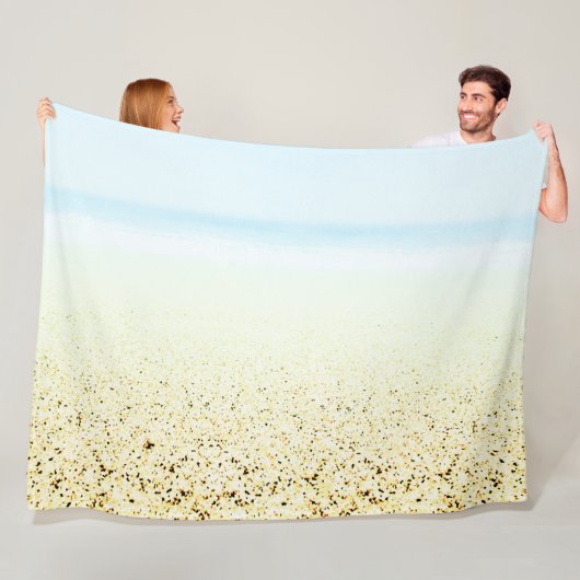 砂と海の穏やかな沿岸 フリースブランケット (インサイチュ)