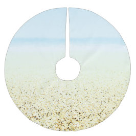 砂と海の穏やかな沿岸 ブラッシュドポリエステルツリースカート