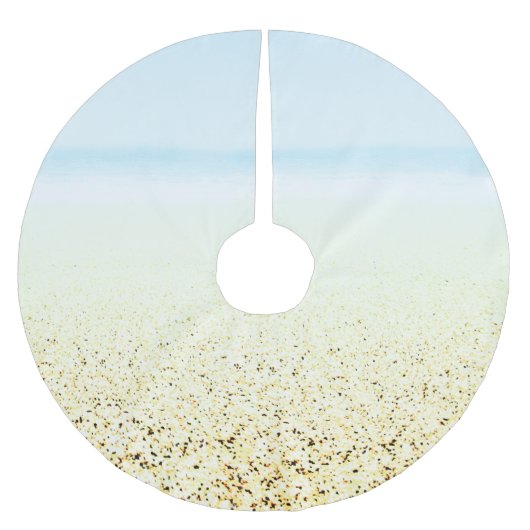 砂と海の穏やかな沿岸 ブラッシュドポリエステルツリースカート (正面)