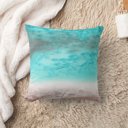 砂と海浜抽象芸術シルク枕 クッション (ブランケット)