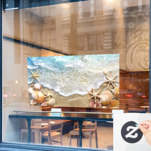 砂と海 ウィンドウサイン (カフェ窓)