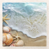 砂と海 ガラスコースター (正面)
