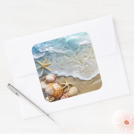 砂と海 スクエアシール (封筒)