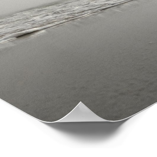 砂と海（白黒） ポスター (角)