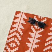 砂と粘土の幾何学的ボホデザイン ビーチタオル (インサイチュ)