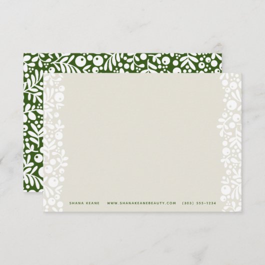 砂と緑の果実のノートカード サンキューカード (正面/裏面)