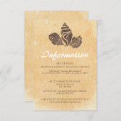 砂と貝殻/ビーチウェディングインフォメーションカード エンクロージャーカード (正面/裏面)