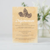 砂と貝殻/ビーチウェディングインフォメーションカード エンクロージャーカード (スタンド正面)