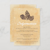 砂と貝殻/ビーチ結婚式情報カード エンクロージャーカード (正面/裏面)