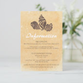 砂と貝殻/ビーチ結婚式情報カード エンクロージャーカード (スタンド正面)