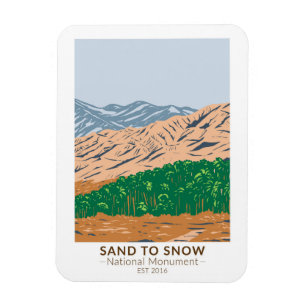 砂と雪の国定記念物カリフォルニアヴィンテージ マグネット