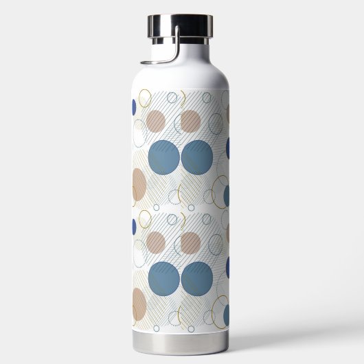 砂と青のビーチ色のドット ウォーターボトル (右面)