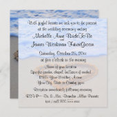 砂にハートのビーチウェディング・出欠連絡必須 招待状 (正面/裏面)