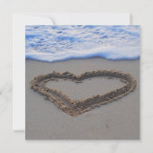 砂にハートのビーチウェディング・出欠連絡必須 招待状 (裏面)
