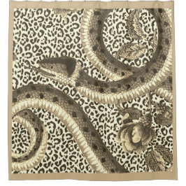 砂に入ったヒョウ シャワーカーテン