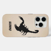 砂に名前を付けた黒いスコーピオンシルエット Case-Mate iPhoneケース (裏面 (横))