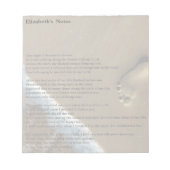 砂に詩の足跡、カスタムパーソナライズされた ノートパッド (正面)