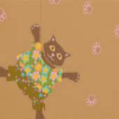 砂に足跡を残す、格好のよい猫 壁紙 (縫い目)