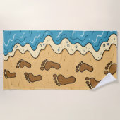 砂に足跡 ビーチタオル (正面)