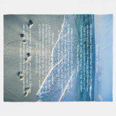 砂に足跡 フリースブランケット (正面(横))