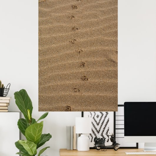 砂に足跡 ポスター (ホームオフィス)