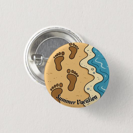 砂に足跡 缶バッジ (正面&裏面)