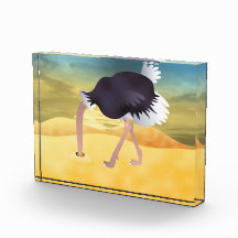 砂に頭を入れたダチョウの漫画