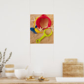 砂のおもちゃのクローズアップ ポスター (キッチン)