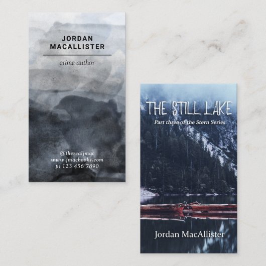 砂のような水彩画の罪の作家 名刺 (正面/裏面)