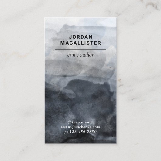 砂のような水彩画の罪の作家 名刺 (正面)