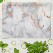 砂のアクセントと白い抽象芸術パターン キッチンタオル (折り畳み)