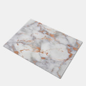 砂のアクセントと白の抽象芸術パターン ドアマット (アングル)