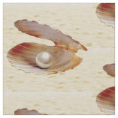 砂のカキの真珠 ファブリック (クローズアップ)