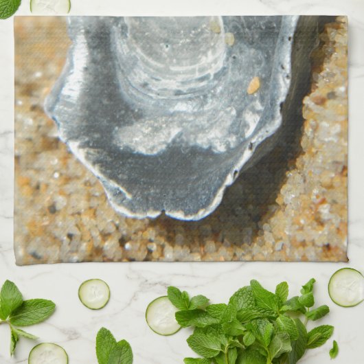 砂のカキ貝 キッチンタオル (折り畳み)