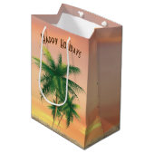 砂のクリスマスヤシの木 ミディアムペーパーバッグ (正面アングル)