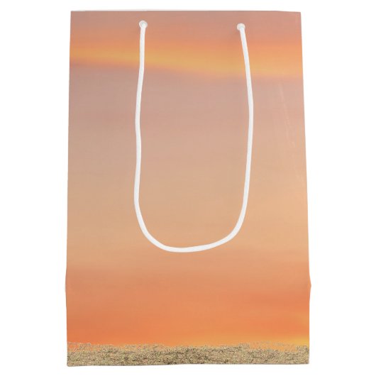 砂のクリスマスヤシの木 ミディアムペーパーバッグ (裏面)