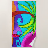 砂のサーフボード ビーチタオル (正面)