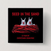 砂のスクエアボタンのシード 缶バッジ (正面)