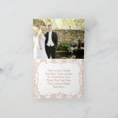 砂のストライプとローズゴールドのコンフェッティ　サンキュー サンキューカード (内部)