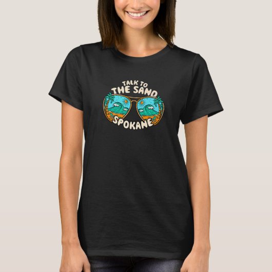 砂のスポケーン夏ワシントンTropicaに話す Tシャツ (正面)