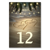 砂のテーブル結婚番号カードのハート テーブルナンバー (裏面)