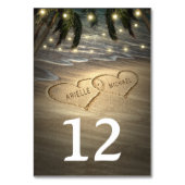 砂のテーブル結婚番号カードのハート テーブルナンバー (裏面)