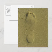 砂のトレース – ビーチ足跡 ポストカード (正面/裏面)