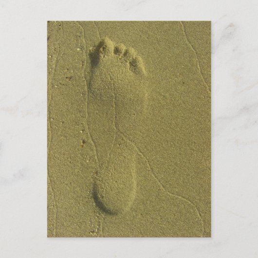 砂のトレース – ビーチ足跡 ポストカード (正面)