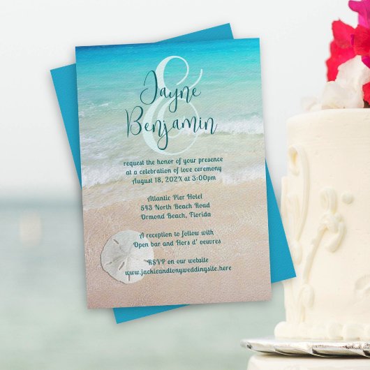 砂のドルビーチのビッグネームの結婚式招待状 招待状